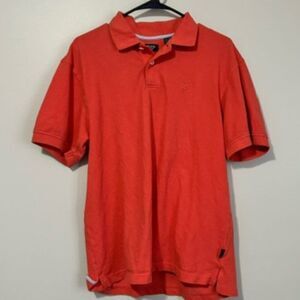 USED Men's IZOD Short Sleeve Polo Shirt Color Red/Pink Size Medium